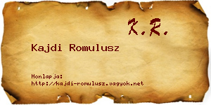 Kajdi Romulusz névjegykártya